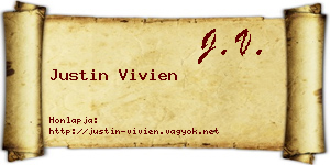 Justin Vivien névjegykártya